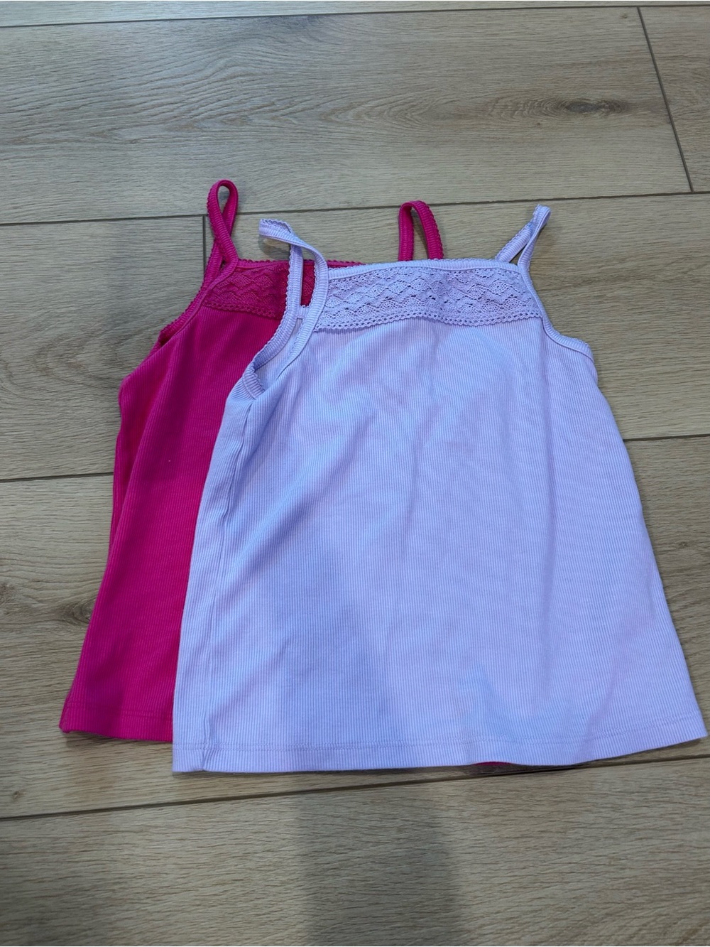 wonder nation Pink & Light Purple Lace Yoke Camisoles